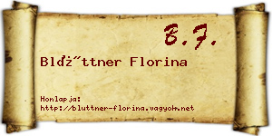 Blüttner Florina névjegykártya